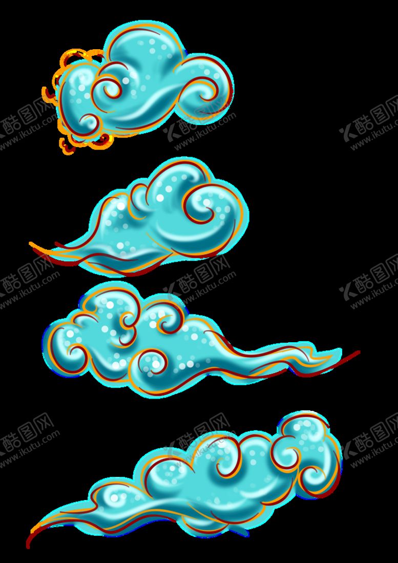 编号：28182411190703184076【酷图网】源文件下载-七彩祥云图案