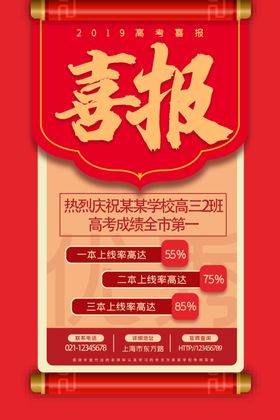 跨越高考看更好的世界高考海报喜报卡通学生