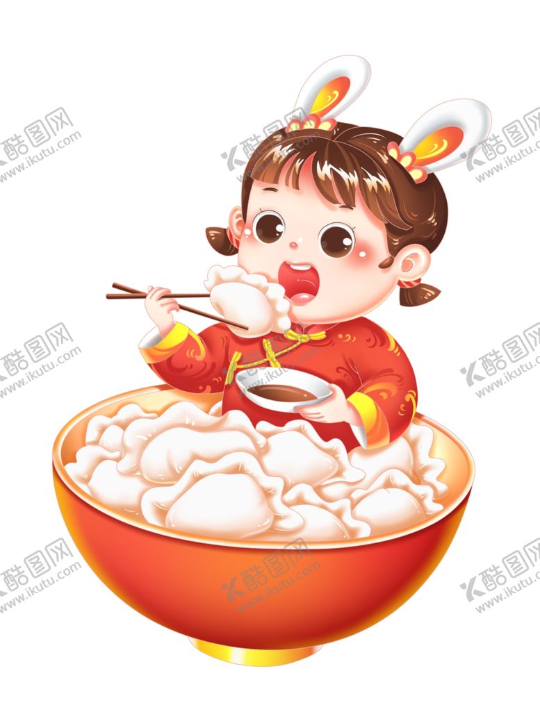 编号：62382701270817474672【酷图网】源文件下载-吃饺子小人