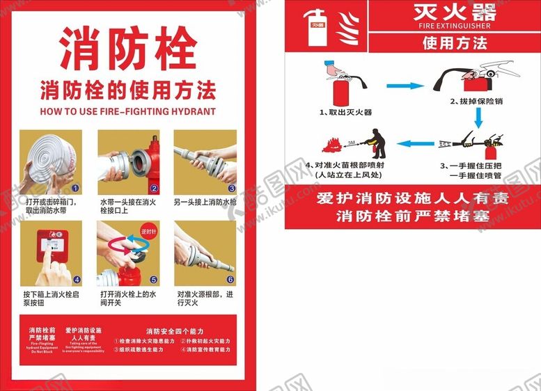 编号：38608303311601429227【酷图网】源文件下载-消防栓使用说明宣传海报