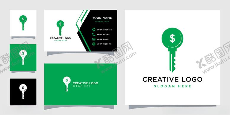 编号：18398811150118502633【酷图网】源文件下载-创意钥匙标志设计套装