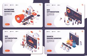 商务办公场景插画集合