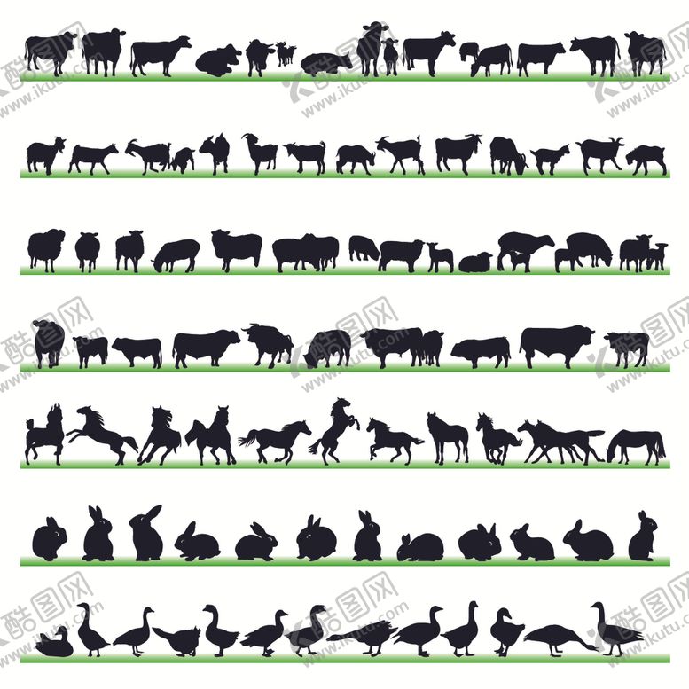编号：62303106190121411003【酷图网】源文件下载-动物剪影
