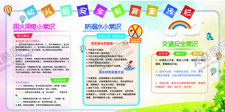 编号：64809309291232542196【酷图网】源文件下载-幼儿园安全教育宣传栏