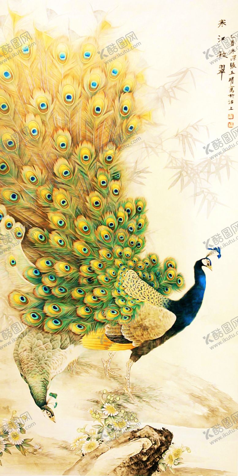 编号：49869609282227092257【酷图网】源文件下载-中式孔雀玄关画
