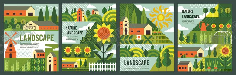 编号：32354309141258575253【酷图网】源文件下载-田园风插画设计素材