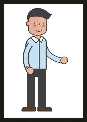 手绘男人男孩卡通动画动画