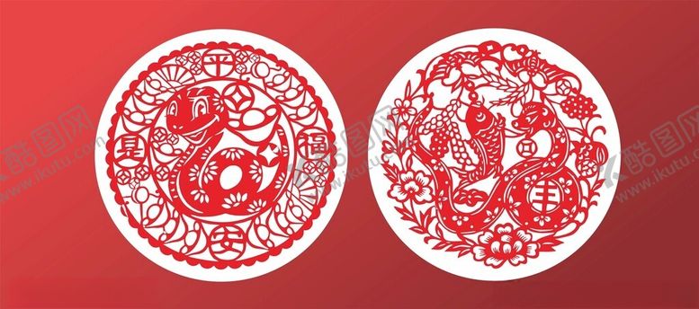 编号：92699001301152102184【酷图网】源文件下载-窗花蛇年