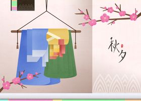 中秋节插画海报背景新中式古典