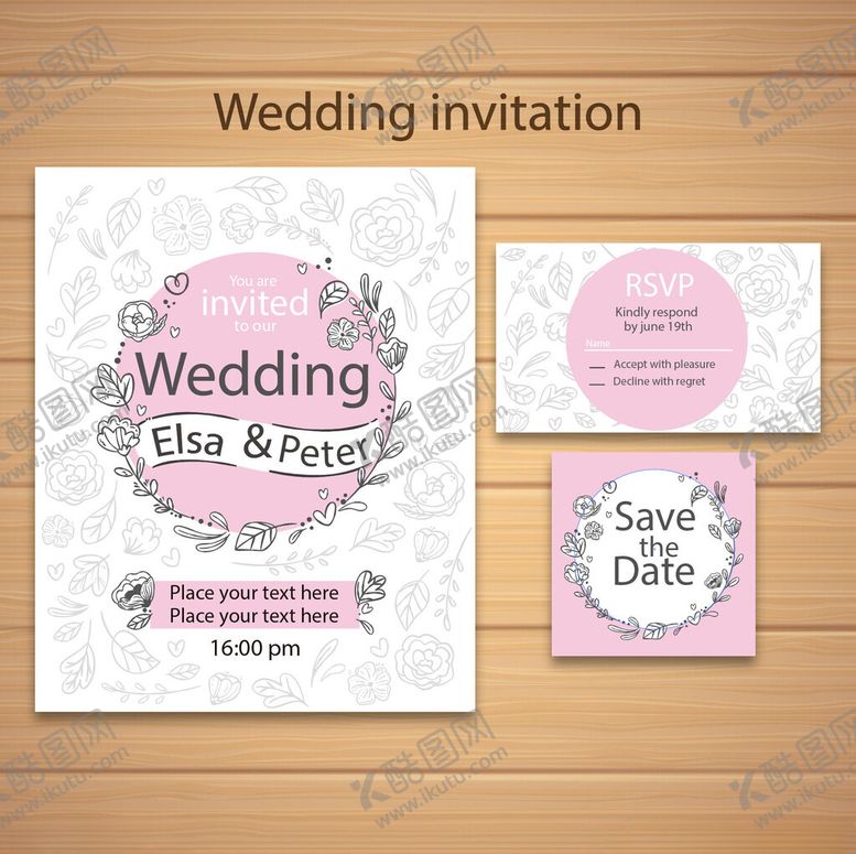编号：43176804030908418833【酷图网】源文件下载-浪漫婚礼邀请函设计模板