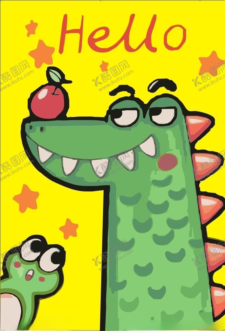 编号：88126510040114033085【酷图网】源文件下载-恐龙和青蛙卡通