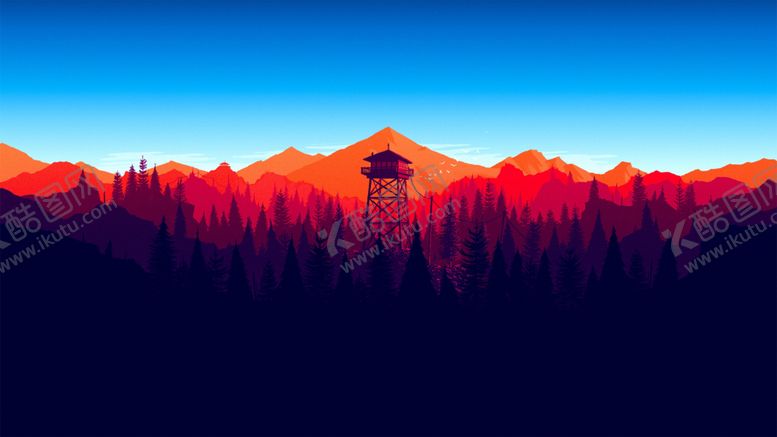 编号：18543109271911512741【酷图网】源文件下载-彩色风景森林天空插画