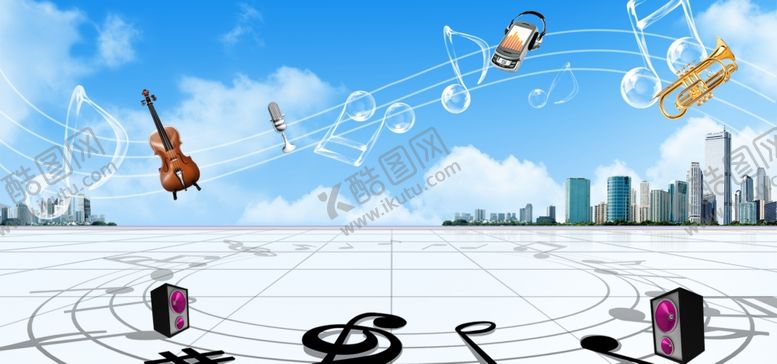 编号：41053709202103016136【酷图网】源文件下载-蓝色音符背景