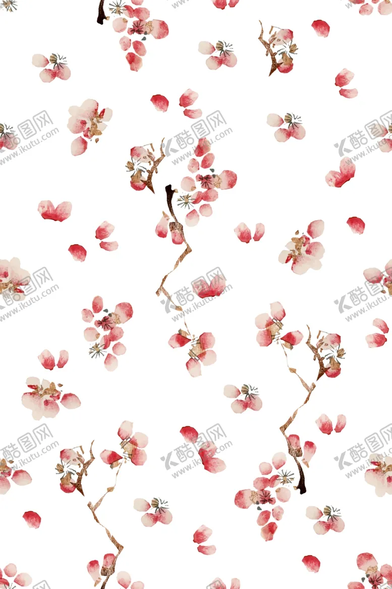 编号：39589601210302519547【酷图网】源文件下载-水彩花枝