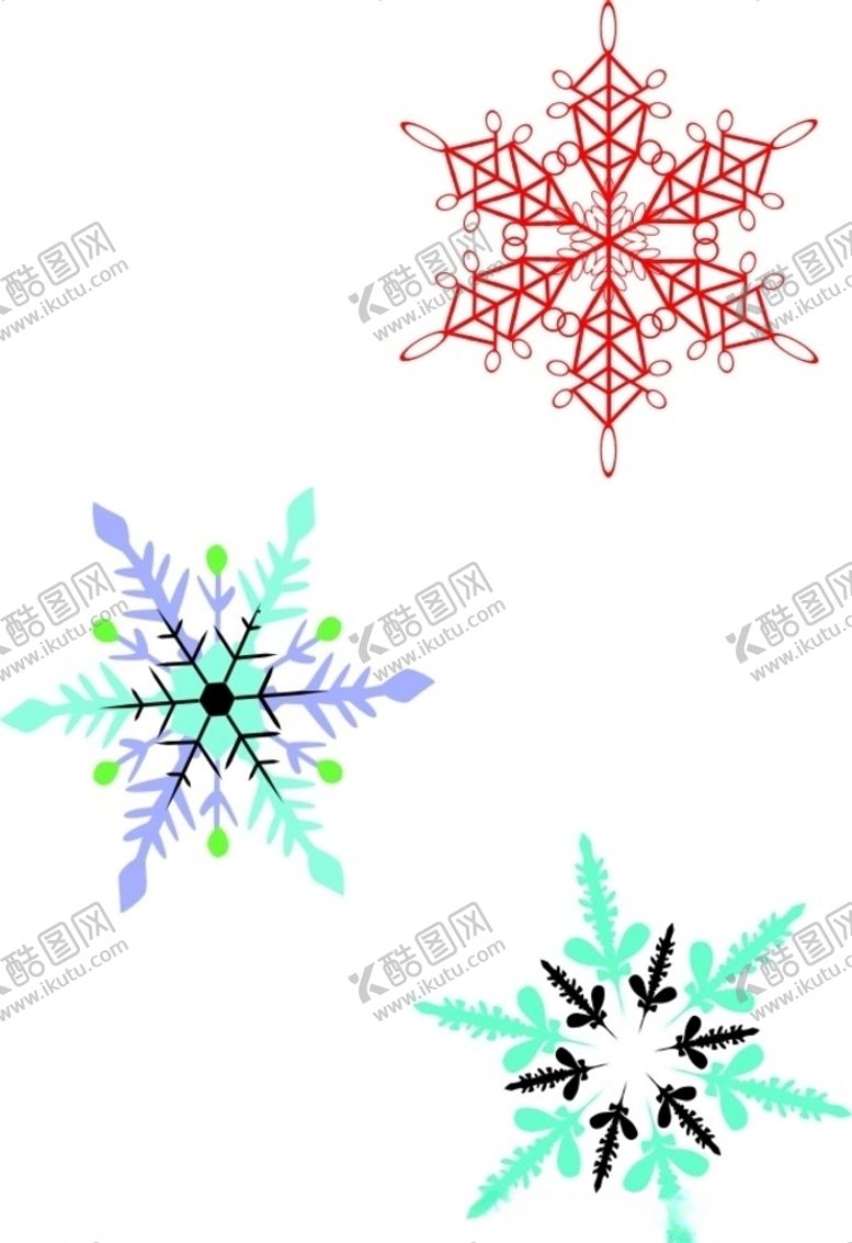 编号：82615609282010202500【酷图网】源文件下载-中国传统雪花元素