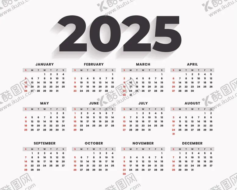 编号：86040801142118055253【酷图网】源文件下载-2025年日历