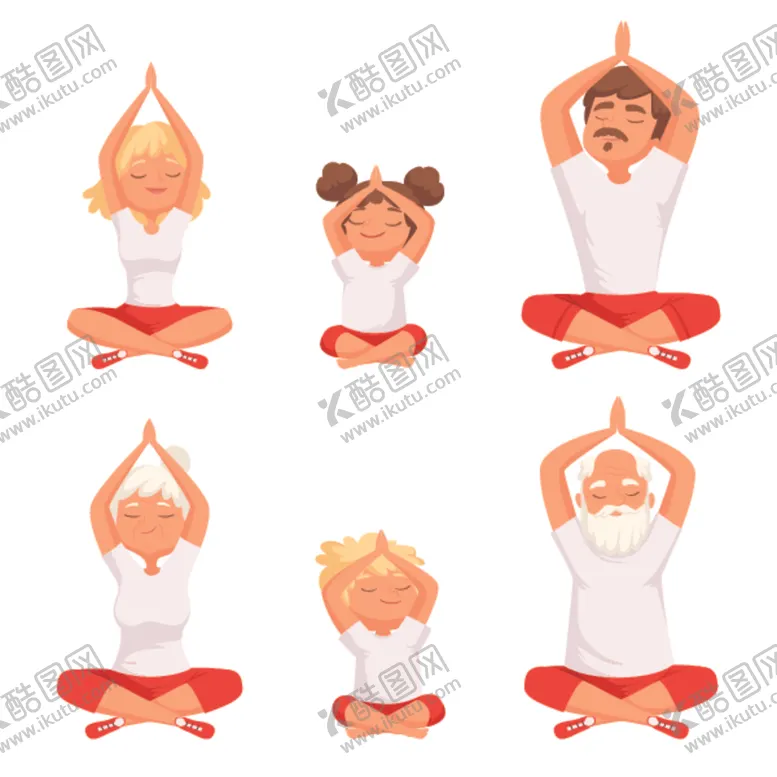 编号：75644303020035508803【酷图网】源文件下载-瑜伽卡通插画