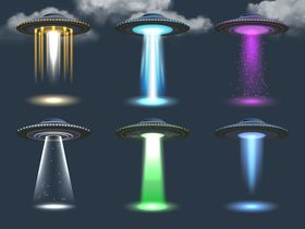 矢量卡通UFO飞碟