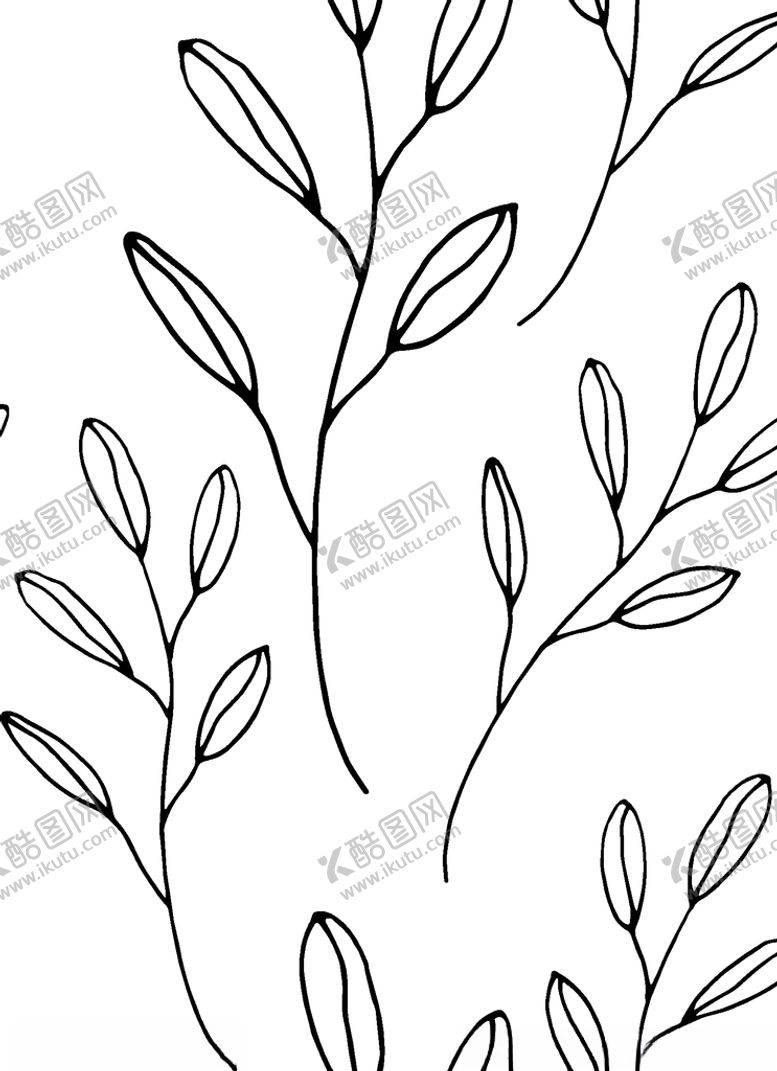编号：11759309301826156177【酷图网】源文件下载-黑白简约线条植物绘画