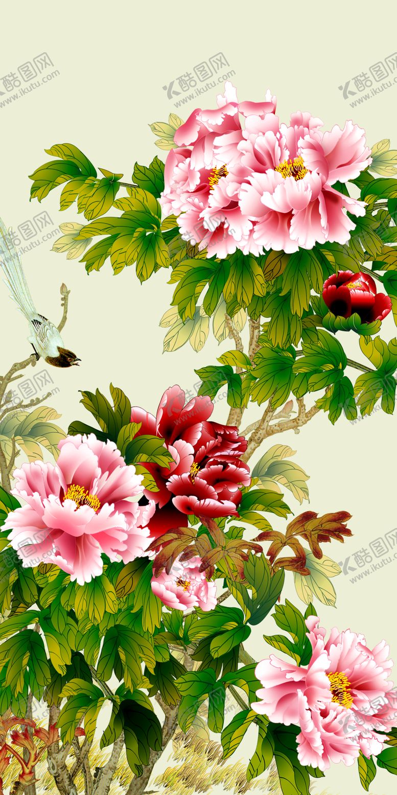 编号：29256410110421524585【酷图网】源文件下载-牡丹国画