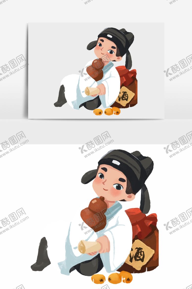 编号：51809710150305598592【酷图网】源文件下载-淡彩国画人物
