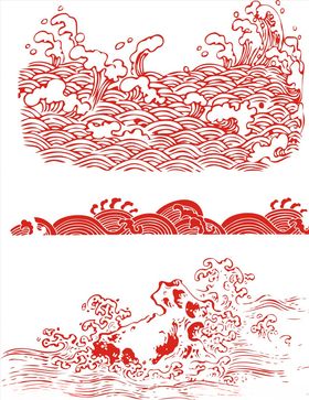 矢量浪花祥云