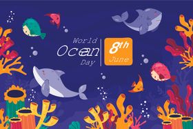 世界海洋日海底欢乐场景