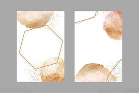 几何水彩风装饰画图案