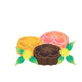 中秋节月饼插画兔子国风免抠素材