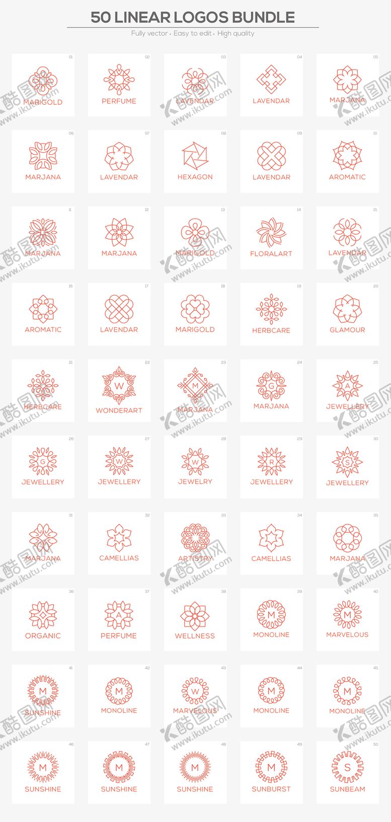 编号：46958505092000187431【酷图网】源文件下载-植物花纹Logo