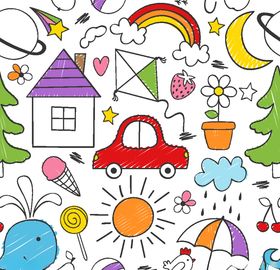 卡通儿童拼接图案设计