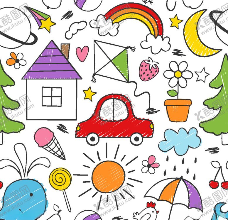 编号：22174311011059552442【酷图网】源文件下载-卡通儿童拼接图案设计