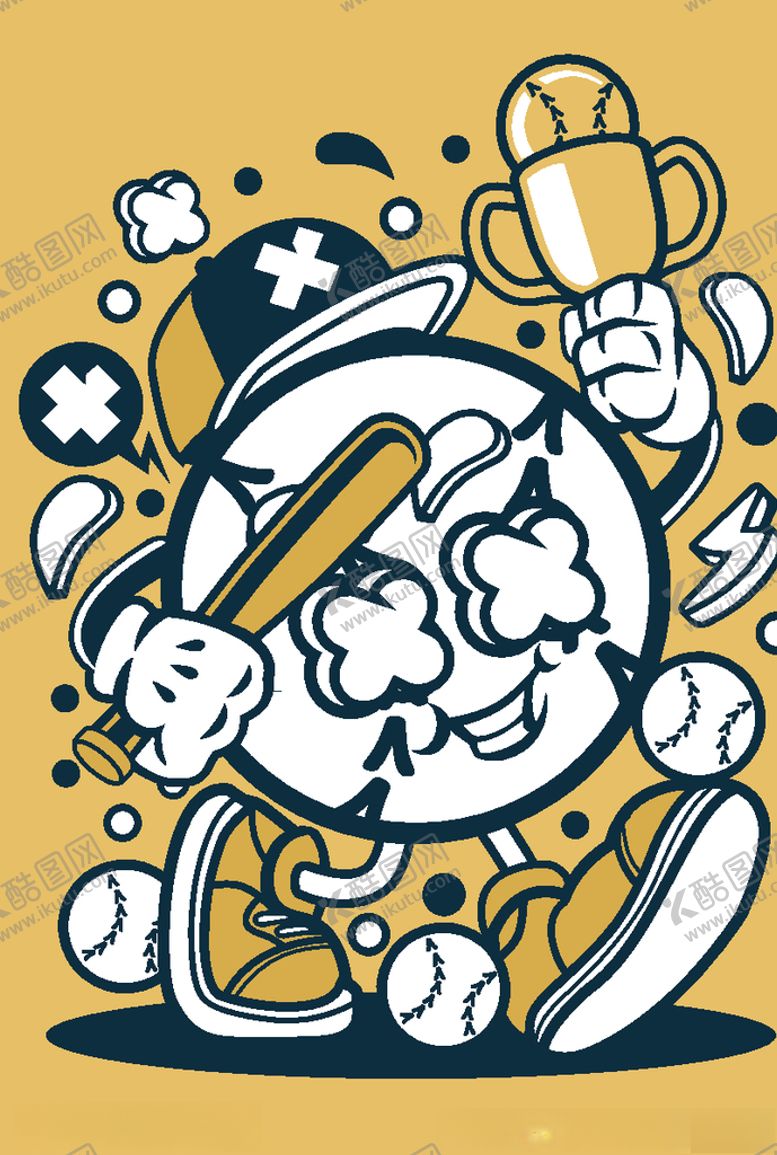 编号：74769109250108121767【酷图网】源文件下载-卡通人物漫画T恤印花矢量