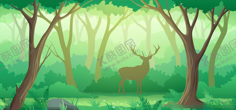 编号：35892310211654529207【酷图网】源文件下载-卡通树林