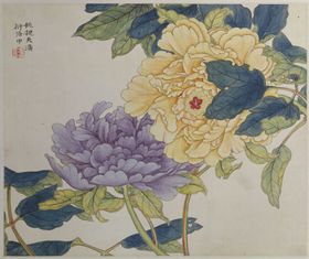 菊花国画绘画图案