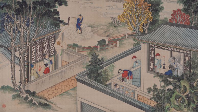 编号：18566206232035041100【酷图网】源文件下载-红楼梦场景精美工笔画