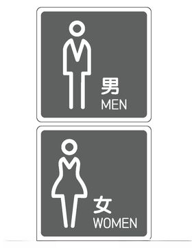 洗手间男女指示标