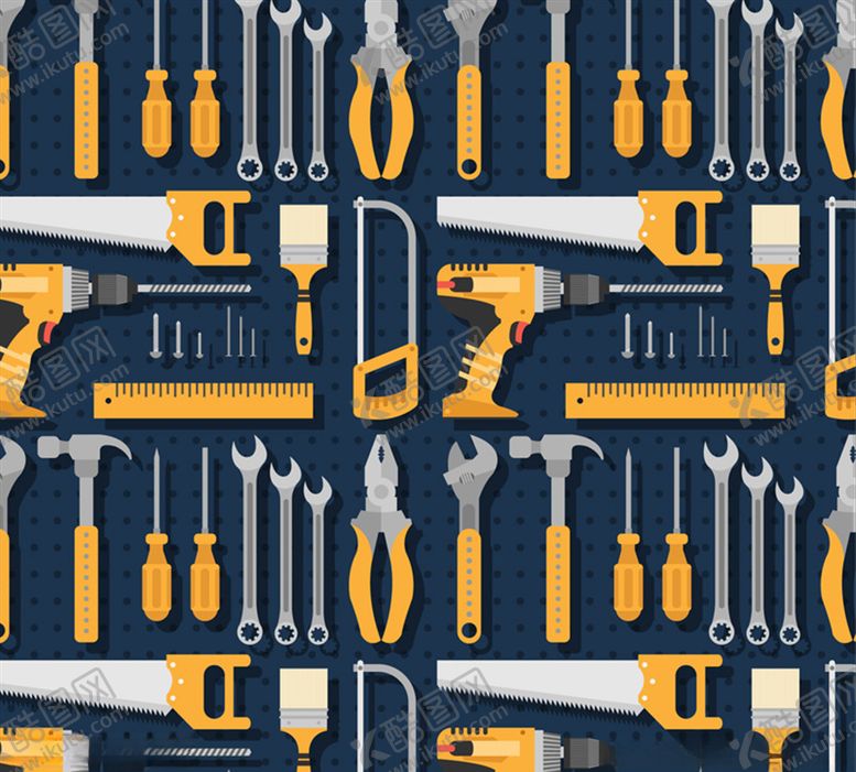 编号：12600510141049256904【酷图网】源文件下载-创意家用五金工具无缝背景