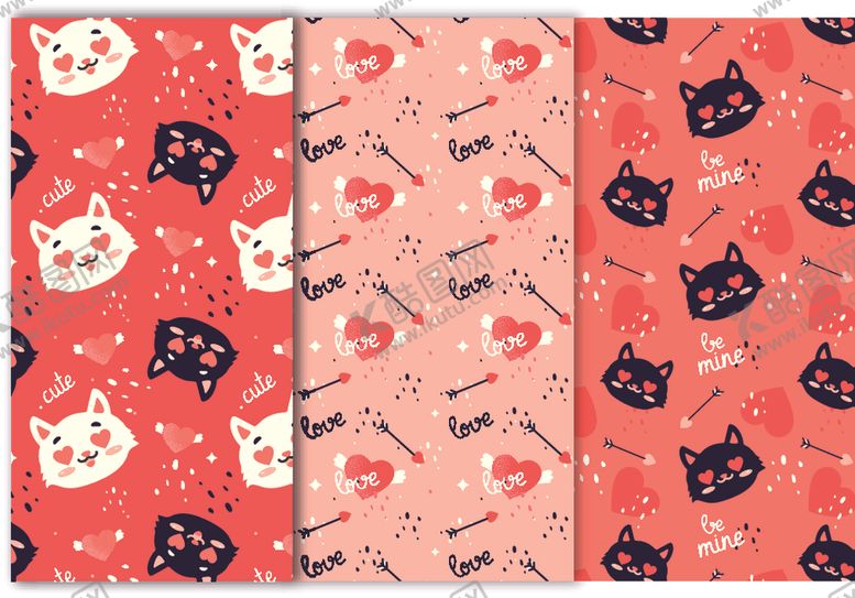 编号：81000311020457199026【酷图网】源文件下载-可爱猫咪图案布料展示