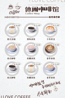 咖啡种类展示图