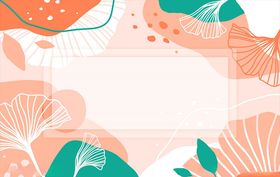 树叶背景绿色子手绘室内棕榈
