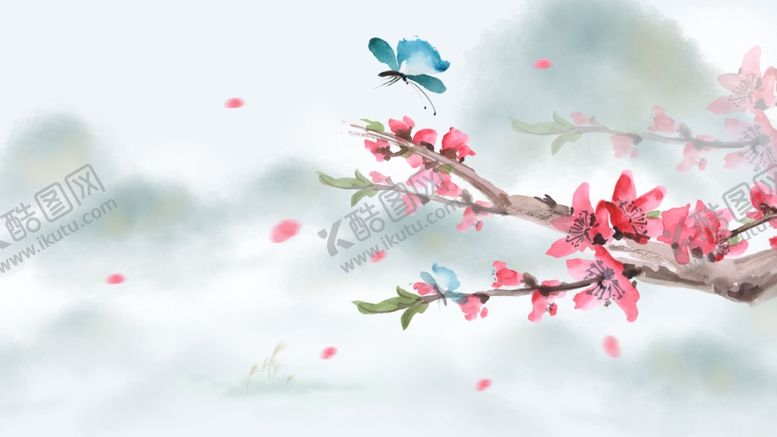 编号：27689710270403022149【酷图网】源文件下载-梅花花瓣插画卡通背景素材