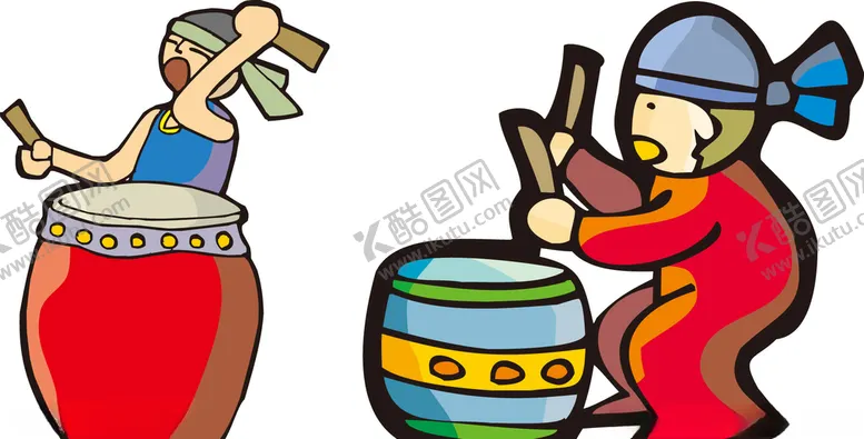 编号：25039507021737325536【酷图网】源文件下载-喜庆节日敲锣鼓AI矢量素材