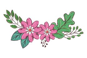 矢量手绘花朵