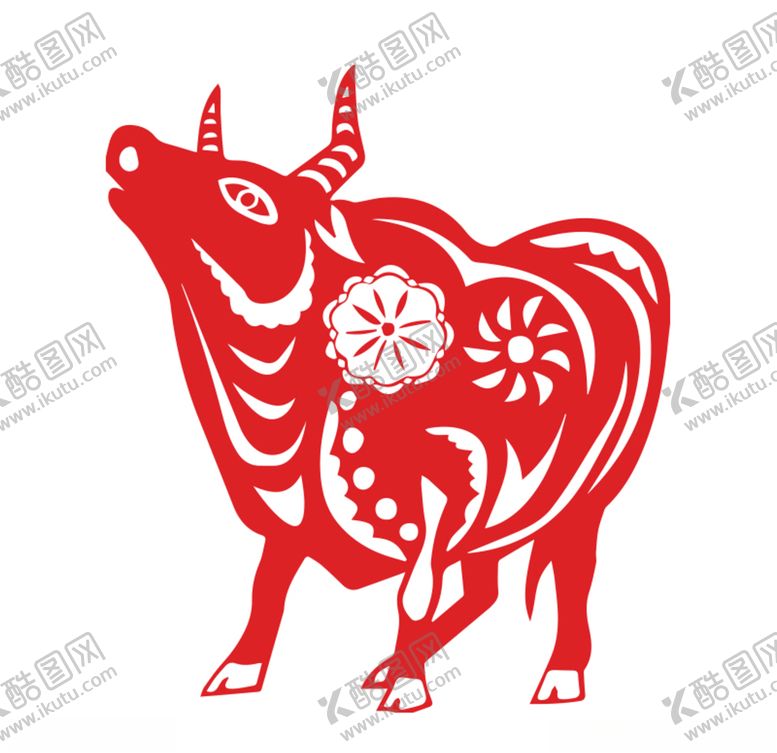 编号：43053404171343241219【酷图网】源文件下载-剪纸牛
