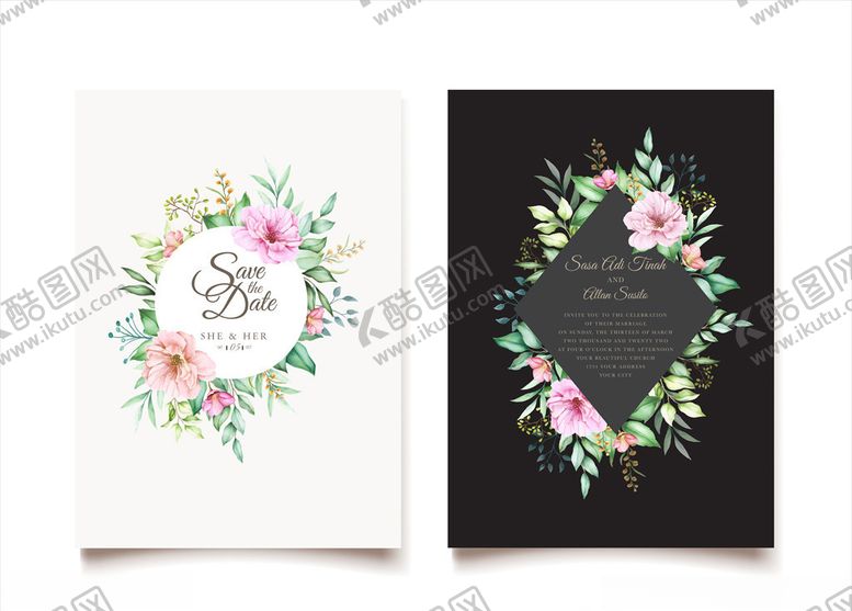 编号：90265711011821472363【酷图网】源文件下载-花卉邀请函