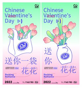 520情人节花花袋宣传海报