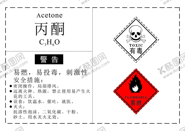 编号：64753201191305511247【酷图网】源文件下载-危化品丙酮标签