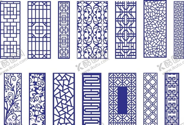 编号：86397309281712586356【酷图网】源文件下载-花格窗花镂空花纹屏风镂