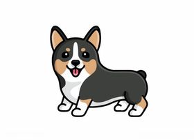 可爱威尔士柯基犬矢量素材